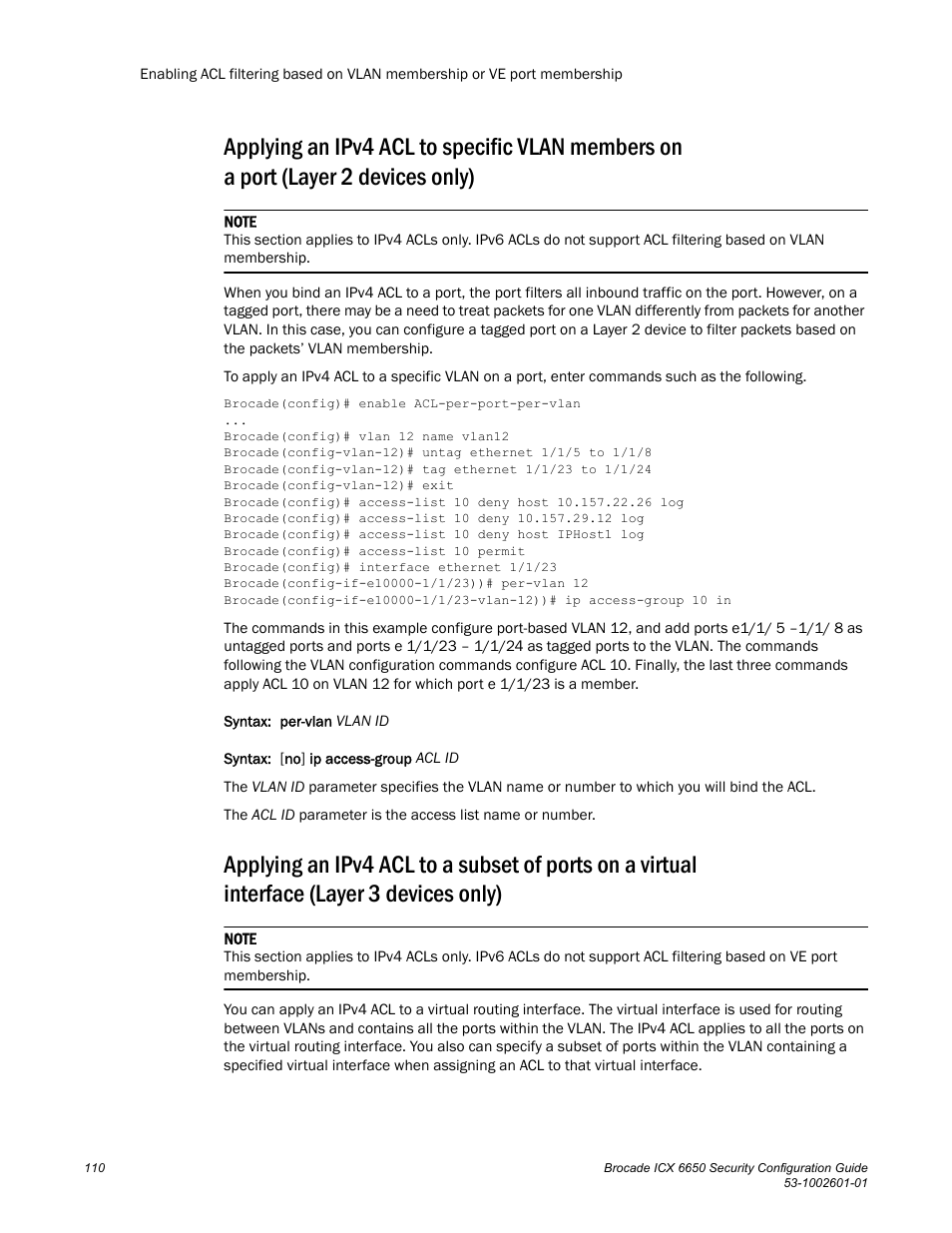 Layer 2 devices only), Interface (layer 3 devices only) | Brocade Communications Systems Brocade ICX 6650 6650 User Manual | Page 130 / 332