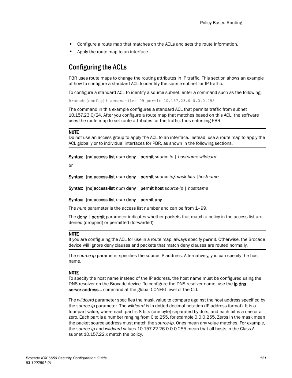 Configuring the acls | Brocade Communications Systems Brocade ICX 6650 6650 User Manual | Page 141 / 332