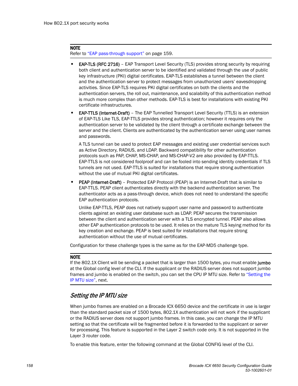 Setting the ip mtu size | Brocade Communications Systems Brocade ICX 6650 6650 User Manual | Page 178 / 332