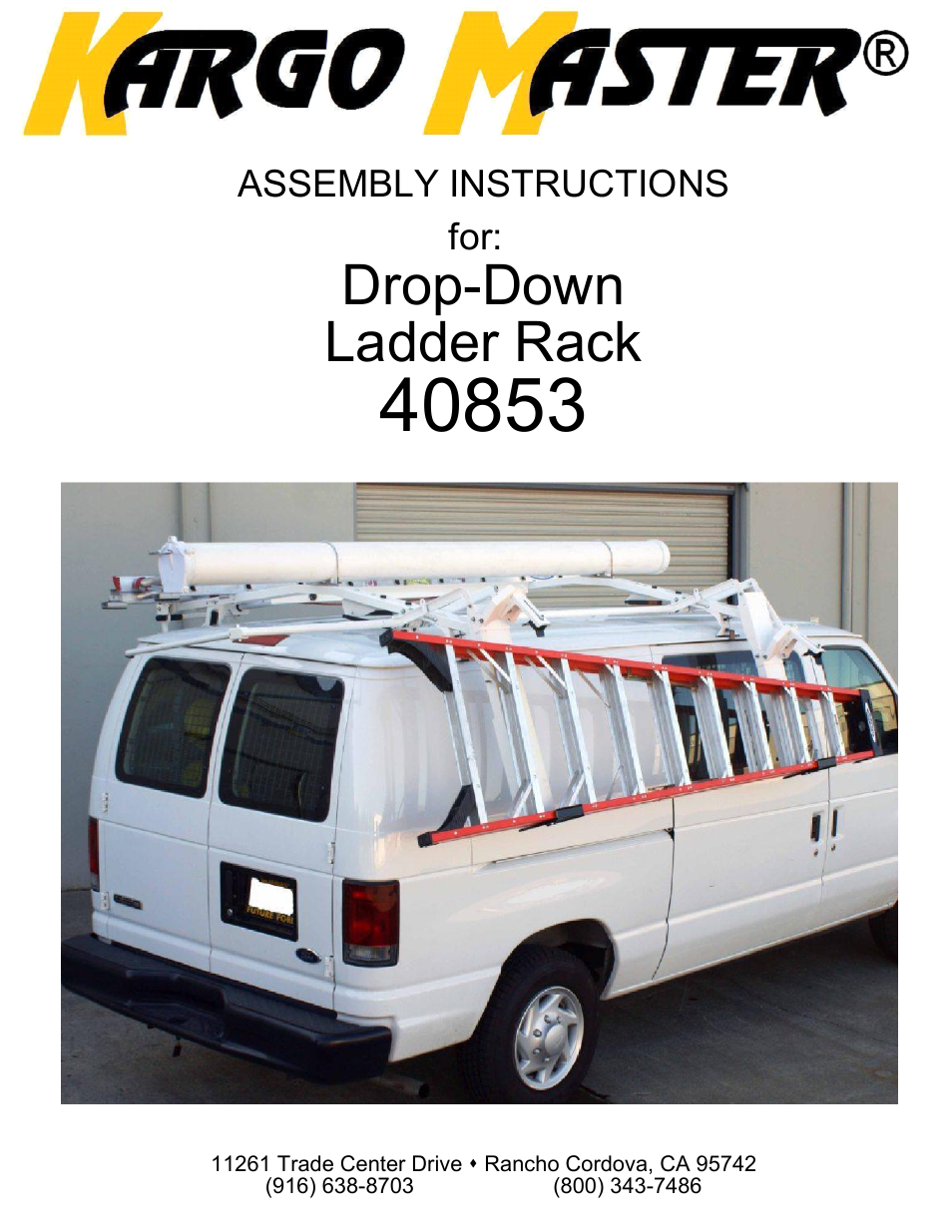 Kargo Master Drop Down Ladder Rack (40853) User Manual | 17 pages