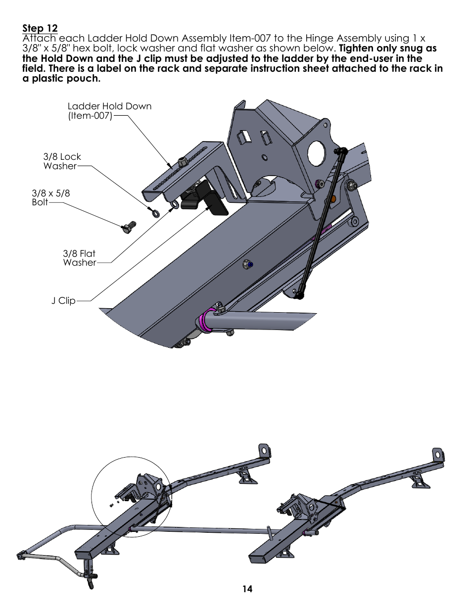 Drawing view132, Detail view t (1 : 4) | Kargo Master Drop Down Ladder Rack (40853) User Manual | Page 15 / 17