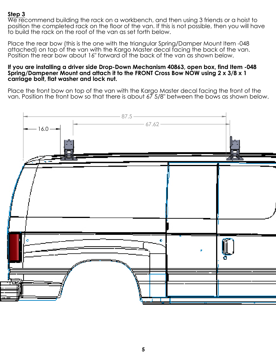 Drawing view103 | Kargo Master Drop Down Ladder Rack (40853) User Manual | Page 6 / 17