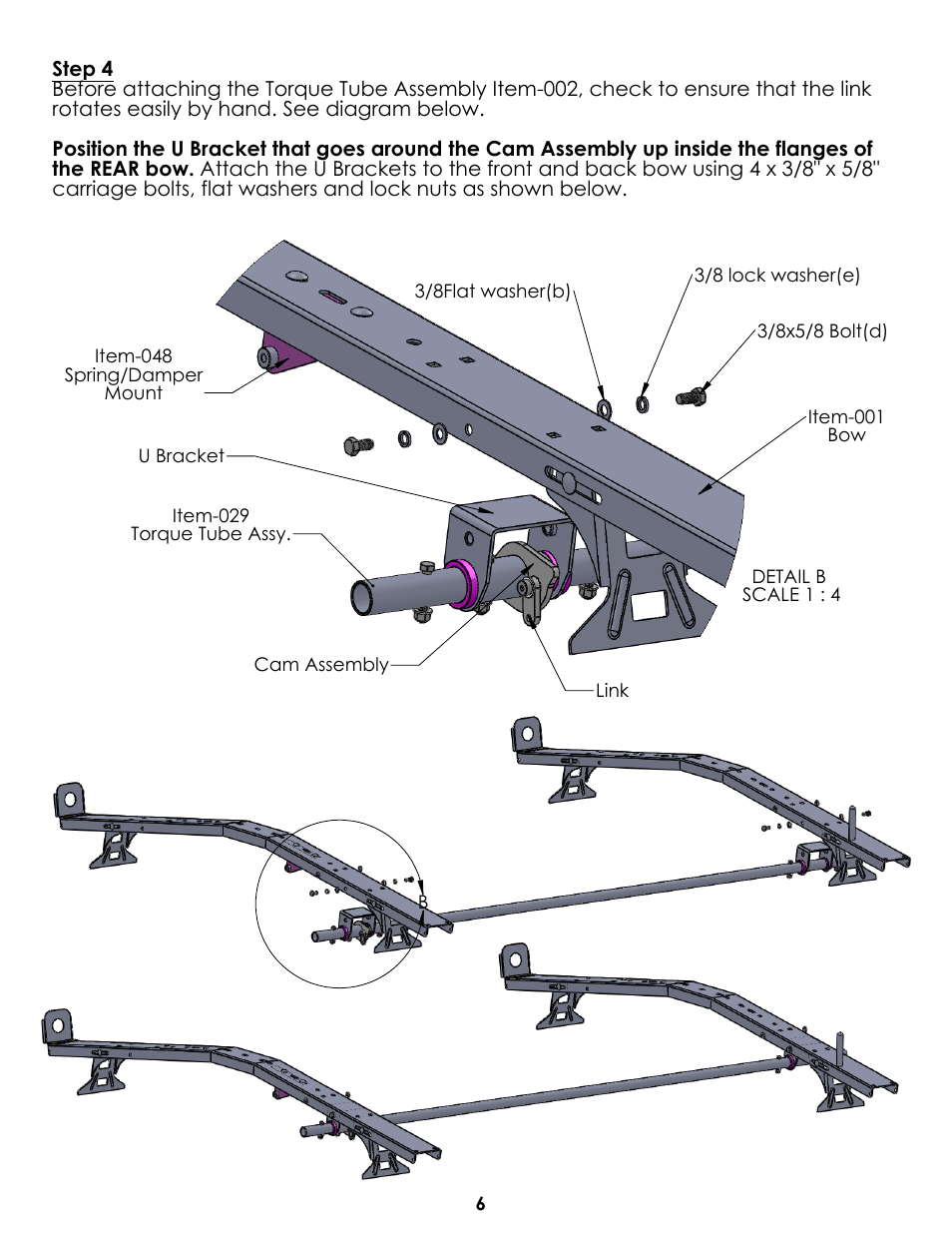 Drawing view105, Detail view b (1 : 4), Drawing view107 | Kargo Master Drop Down Ladder Rack (40853) User Manual | Page 7 / 17