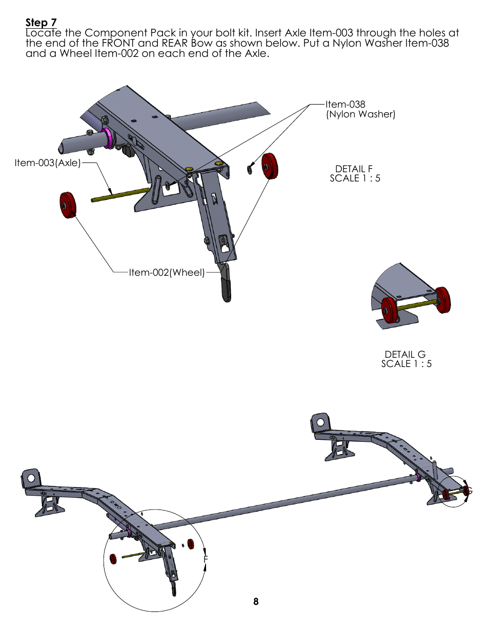 Drawing view114, Detail view f (1 : 5), Detail view g (1 : 5) | Kargo Master Drop Down Ladder Rack (40853) User Manual | Page 9 / 17