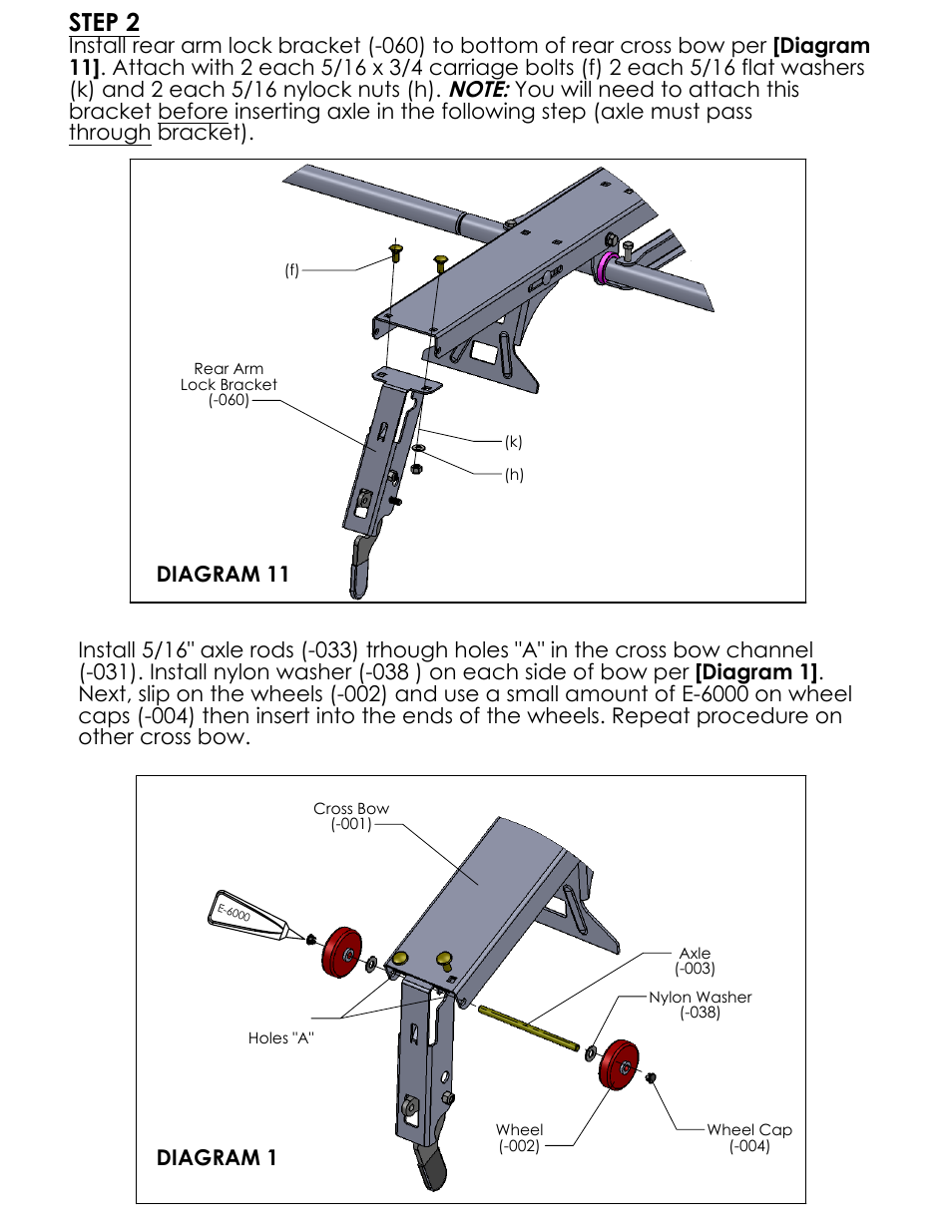 Drawing view108, Detail view ad (1 : 6), Drawing view110 | Detail view ae (1 : 5), Drawing view120, Step 2 | Kargo Master EZ Lo-Down Driver Side Mechanism (40863) User Manual | Page 4 / 9