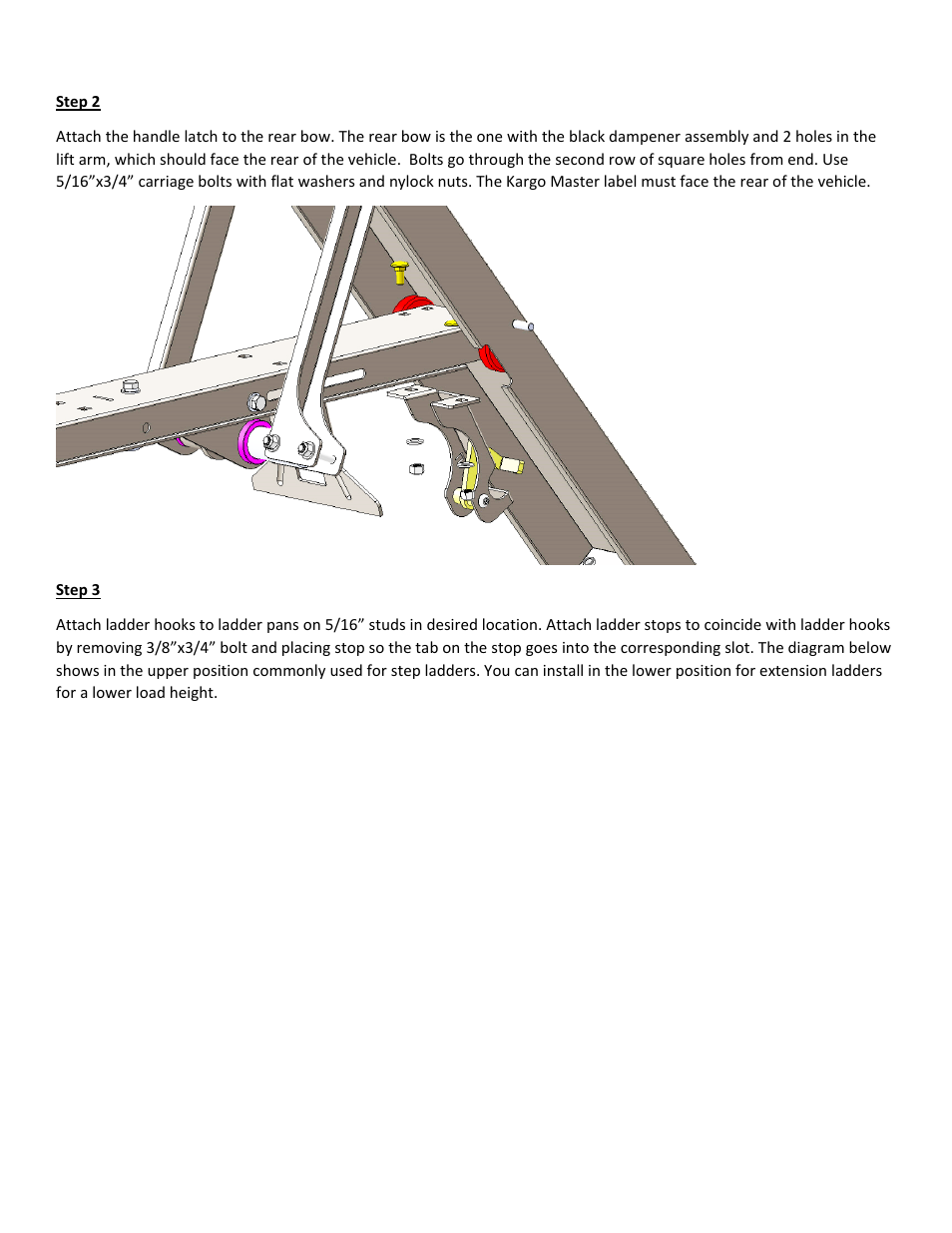 Kargo Master Single Drop Down Ladder Rack E-Series/GM (40953) User Manual | Page 4 / 9