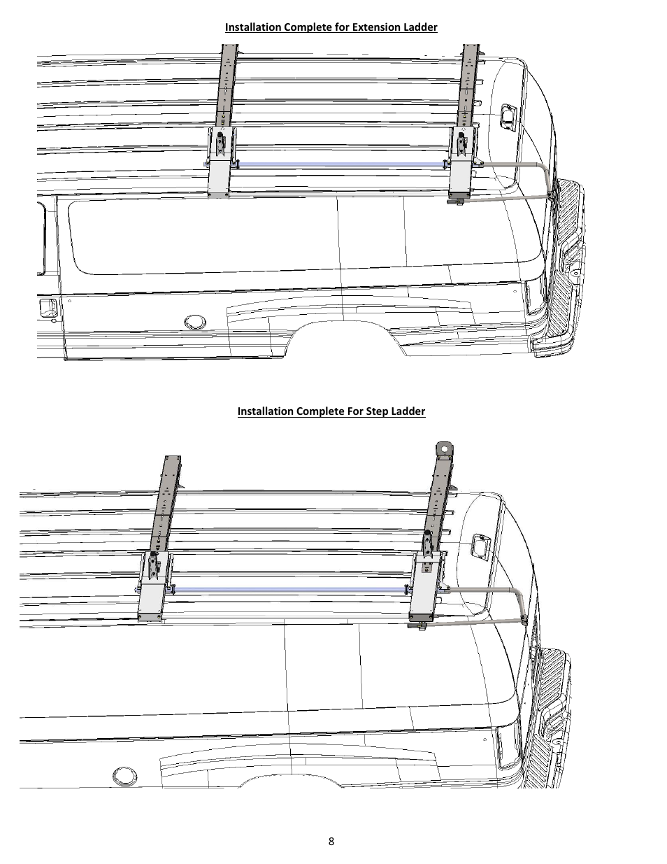 Kargo Master (40963/40943) Drop Down Mechanism Only (40953) User Manual | Page 8 / 8