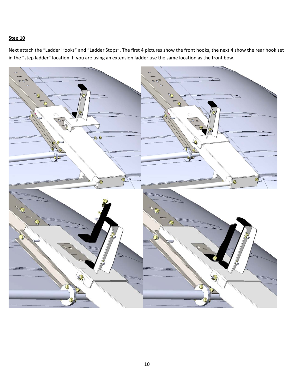 Kargo Master SINGLE Drop Down Ladder Rack New / Old Transit Connect / NV200 User Manual | Page 10 / 12