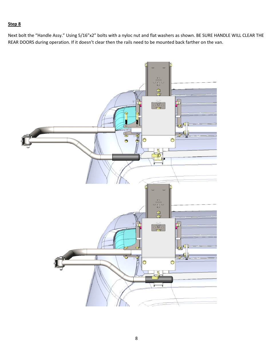 Kargo Master SINGLE Drop Down Ladder Rack New / Old Transit Connect / NV200 User Manual | Page 8 / 12