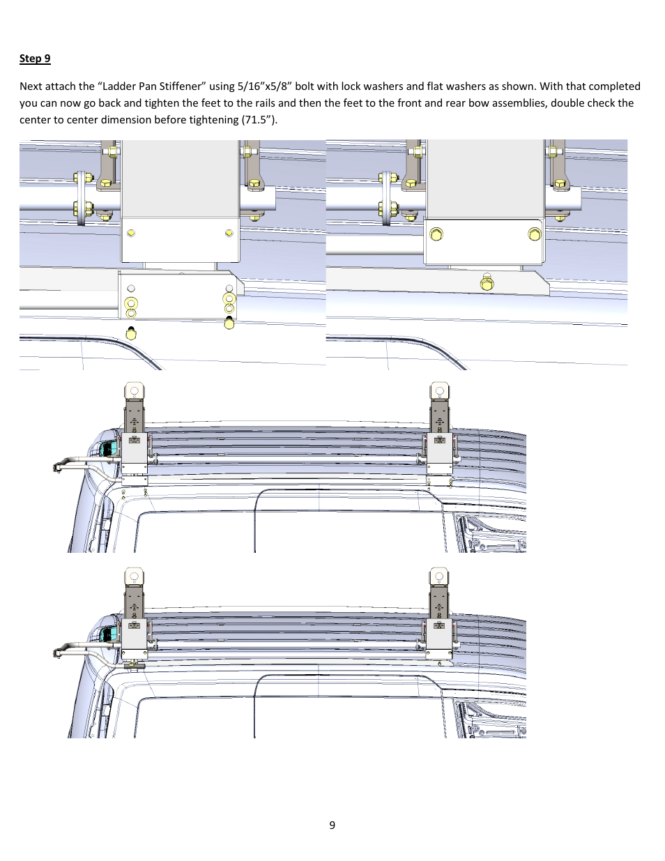 Kargo Master SINGLE Drop Down Ladder Rack New / Old Transit Connect / NV200 User Manual | Page 9 / 12