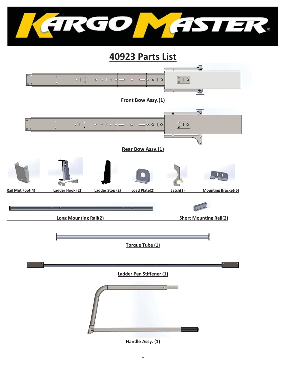 Kargo Master Single Drop Down Ladder Rack – Transit/NV Low Roof (40923) User Manual | 14 pages