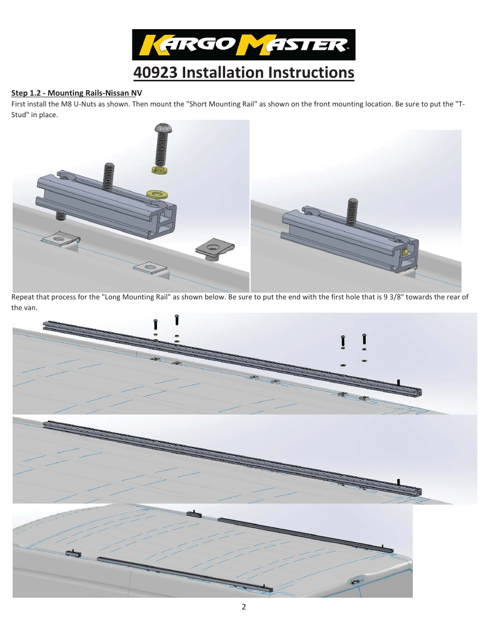 Kargo Master Single Drop Down Ladder Rack – Transit/NV Low Roof (40923) User Manual | Page 4 / 14