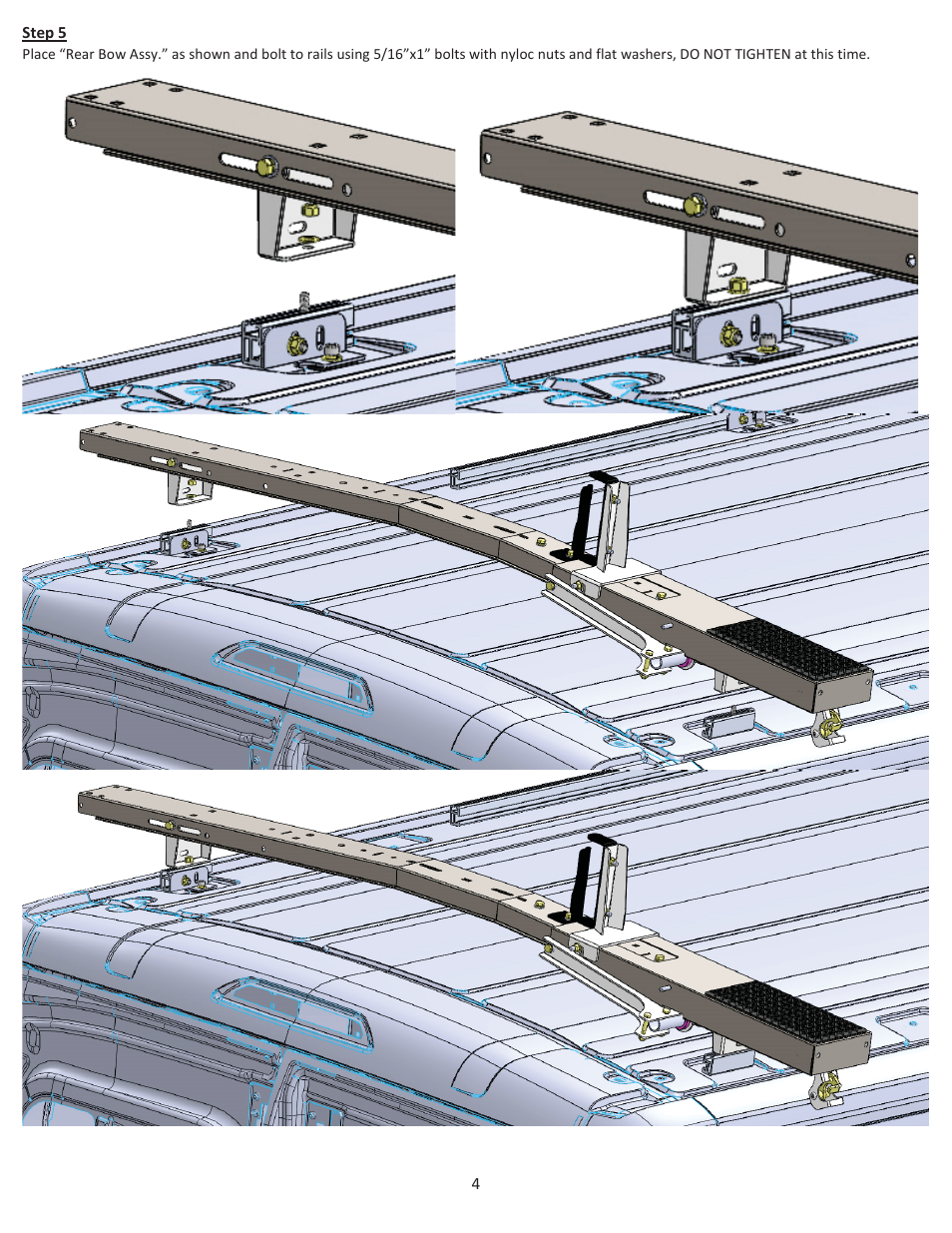 Kargo Master Single Drop Down Ladder Rack – Transit/NV Low Roof (40923) User Manual | Page 6 / 14