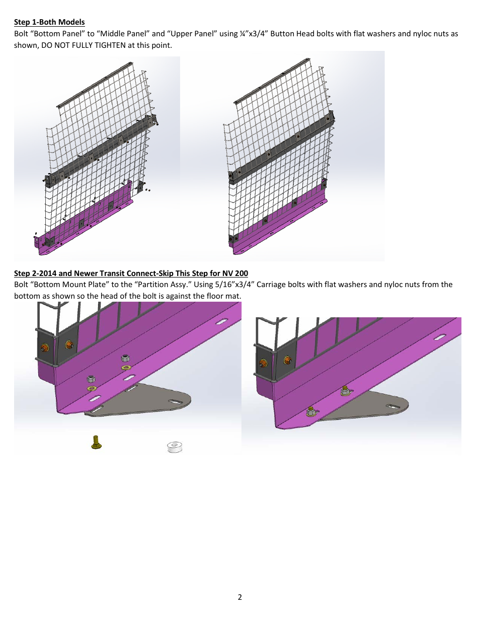 Kargo Master Transit Connect/Nv200 Wire Partition (40668) User Manual | Page 3 / 11
