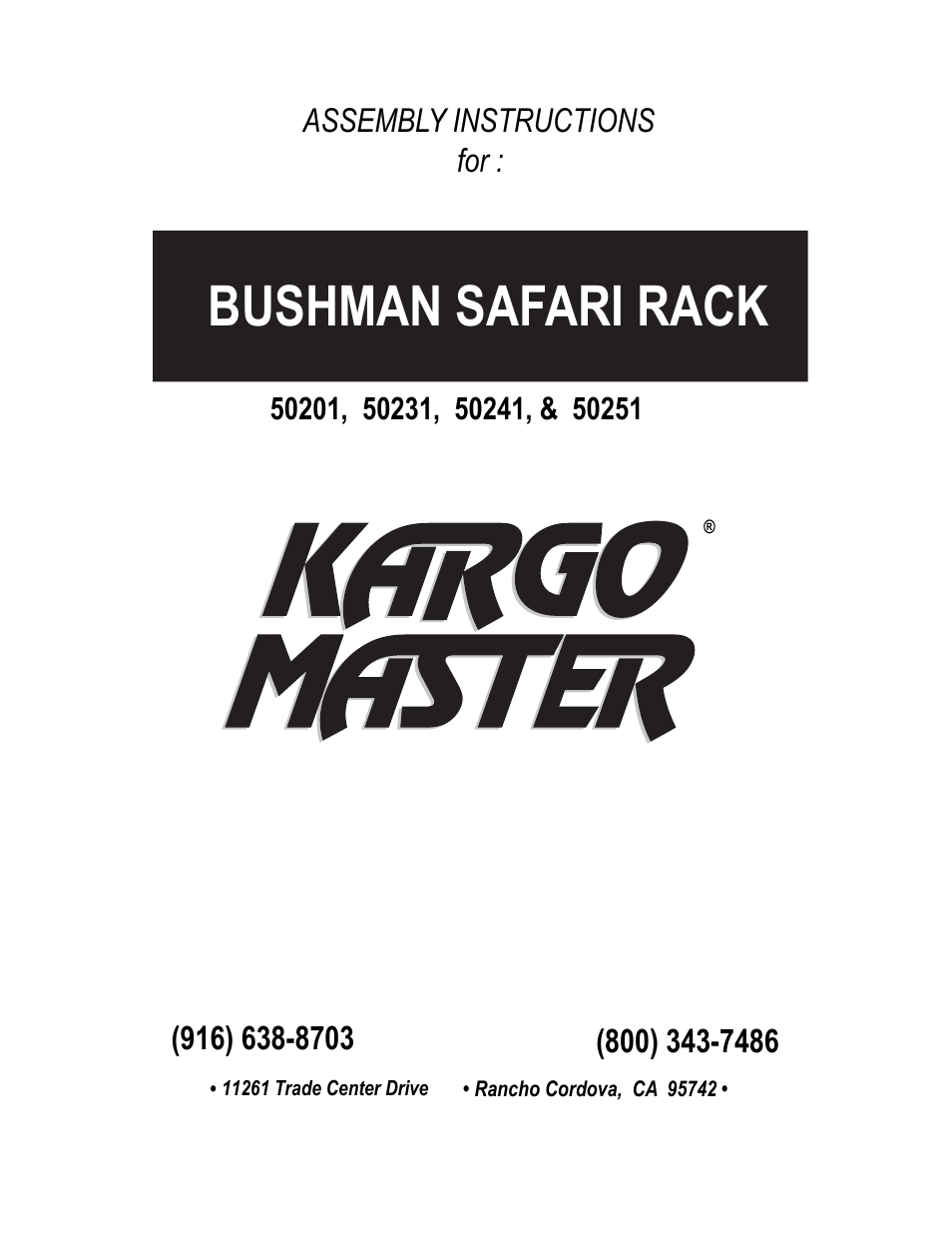 Kargo Master Safari Basket (50251) User Manual | 5 pages