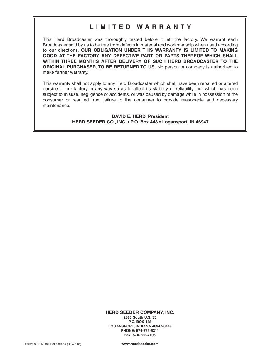 Kasco M96 Seeder User Manual | Page 6 / 6