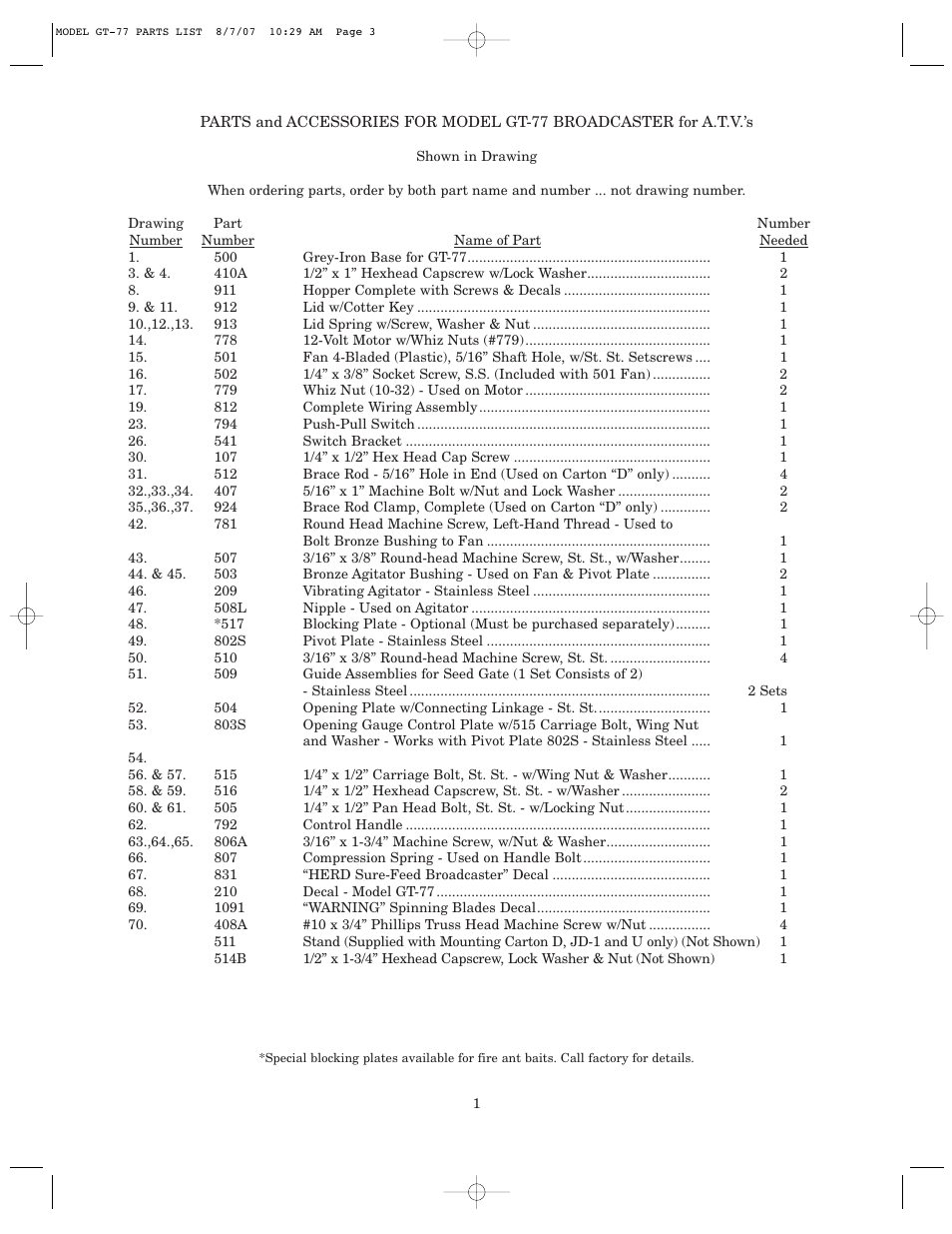 Kasco GT-77 ATV Seeder User Manual | Page 3 / 8