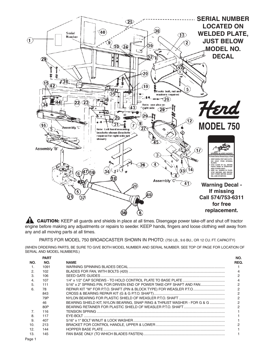 Model 750 | Kasco 750 Seeder User Manual | Page 2 / 6