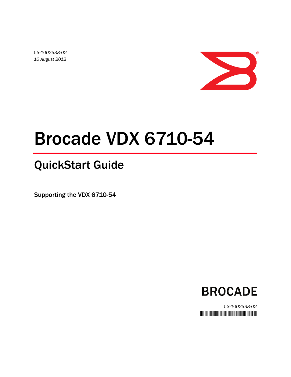 Brocade Communications Systems Brocade VDX 6710-54 User Manual | 12 pages