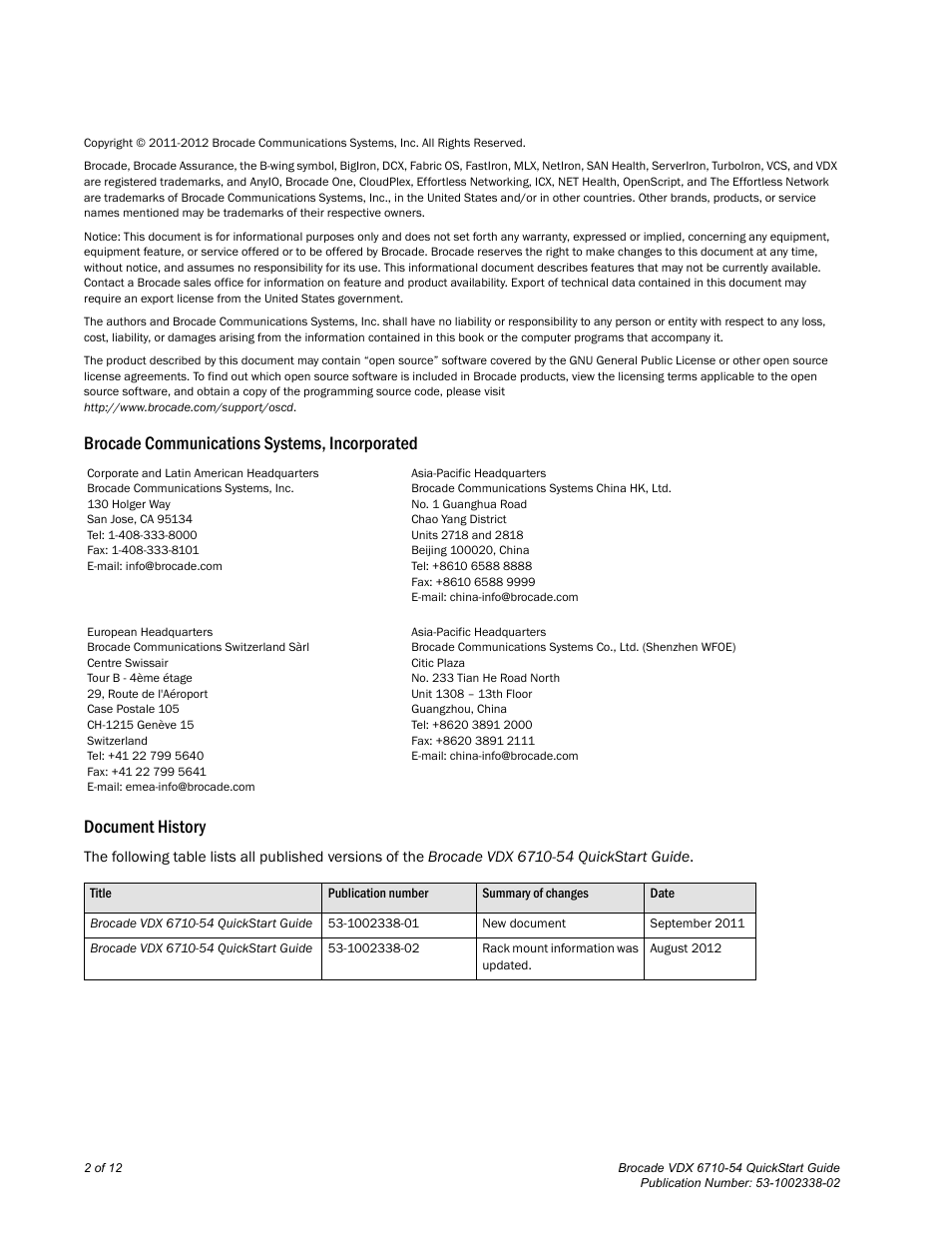 Brocade Communications Systems Brocade VDX 6710-54 User Manual | Page 2 / 12