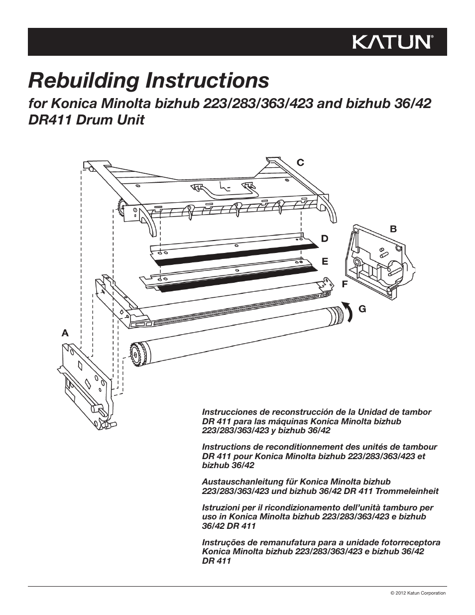 Katun KNM 223 Drum Kit User Manual | 8 pages