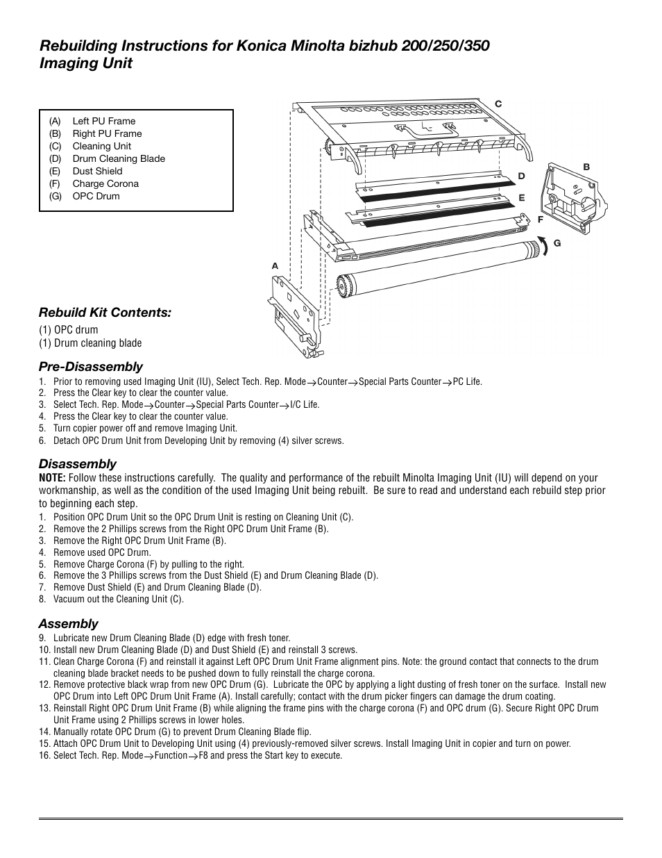 Katun Konica Minolta bizhub 350 Imaging Unit User Manual | Page 2 / 8