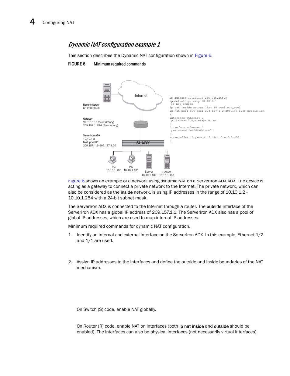 Dynamic nat, Configuration example 1, Dynamic nat configuration example 1 | Figure 6 | Brocade Communications Systems ServerIron ADX 12.4.00a User Manual | Page 114 / 226