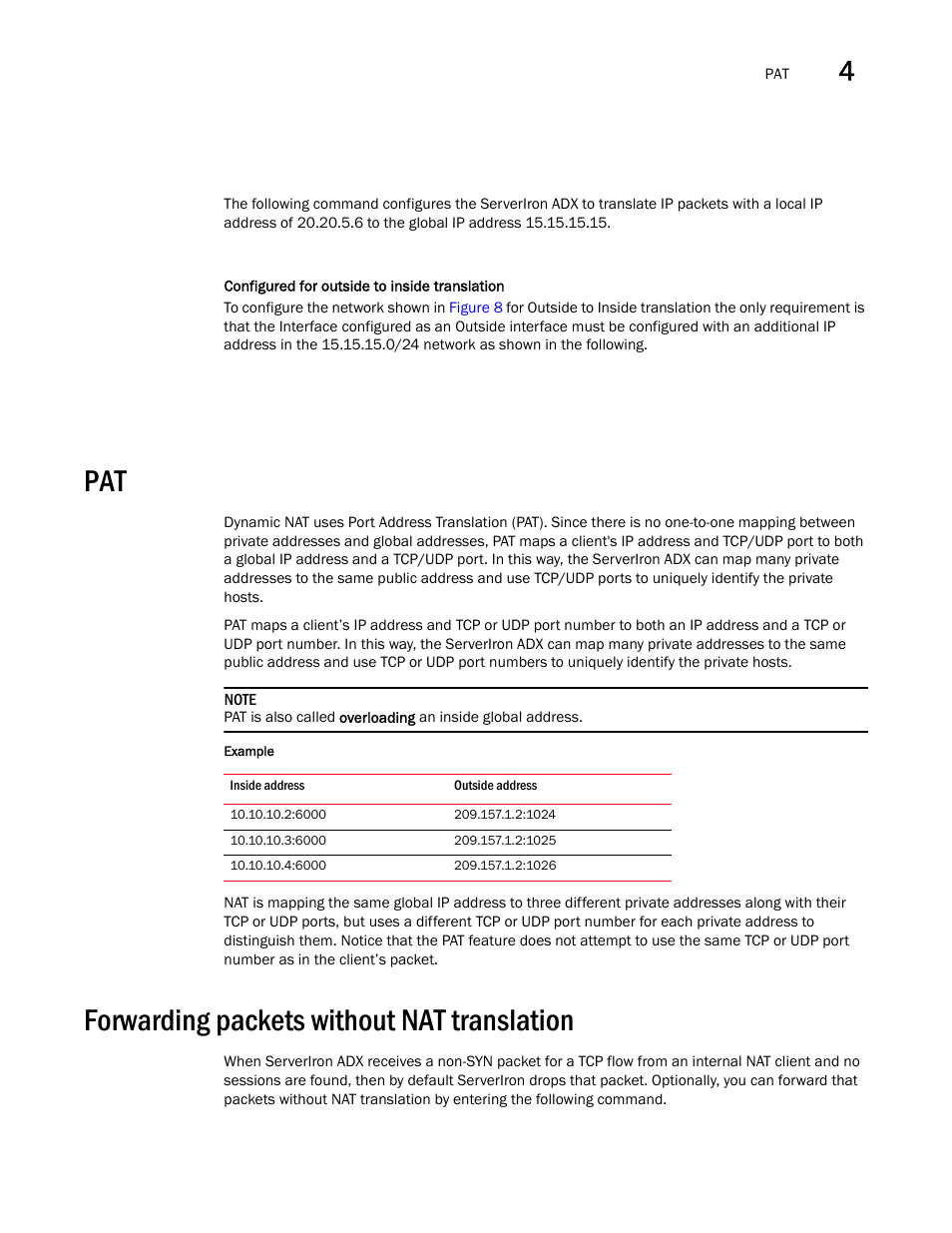 Forwarding packets without nat translation | Brocade Communications Systems ServerIron ADX 12.4.00a User Manual | Page 117 / 226