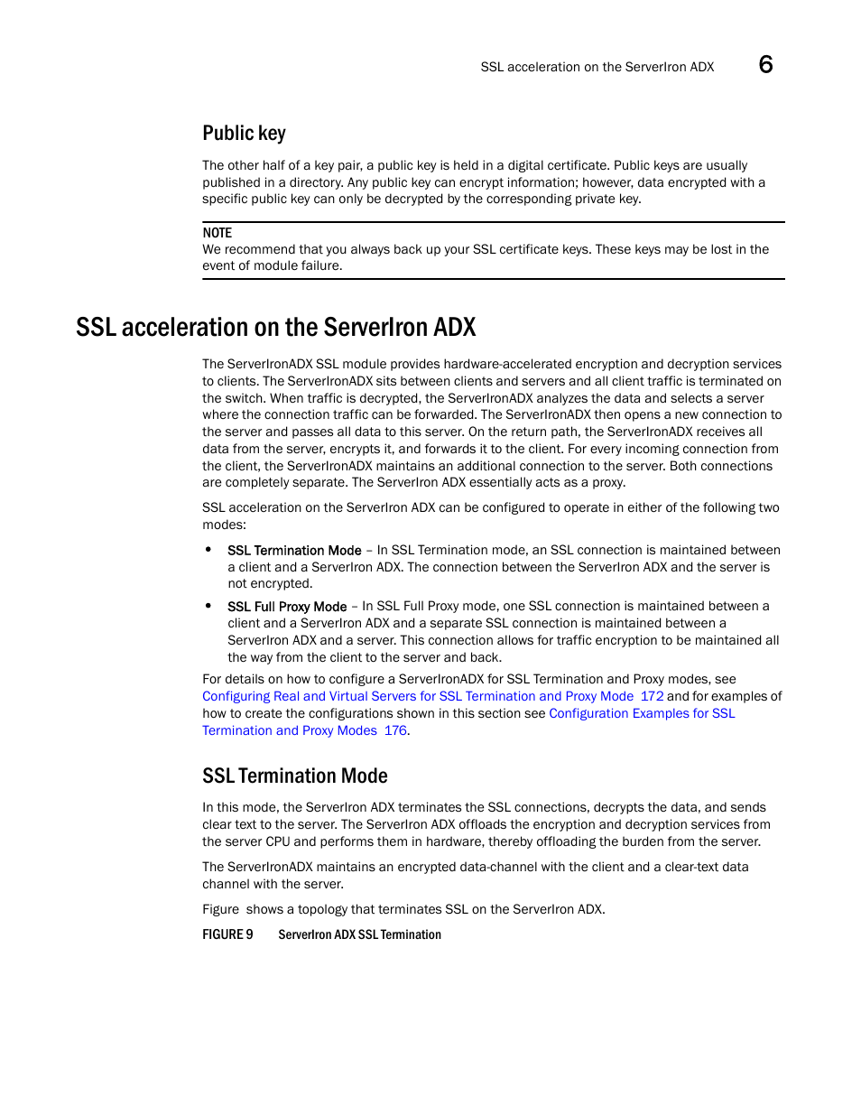 Public key, Ssl acceleration on the serveriron adx, Ssl termination mode | Brocade Communications Systems ServerIron ADX 12.4.00a User Manual | Page 151 / 226
