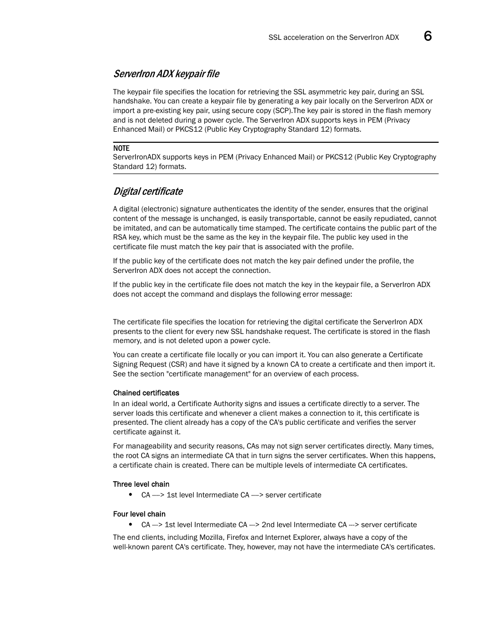 Serveriron adx keypair file, Digital certificate | Brocade Communications Systems ServerIron ADX 12.4.00a User Manual | Page 153 / 226
