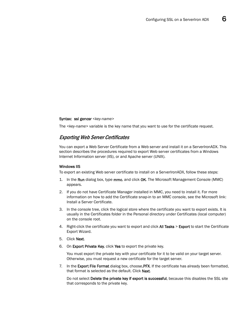 Exporting web server certificates | Brocade Communications Systems ServerIron ADX 12.4.00a User Manual | Page 157 / 226