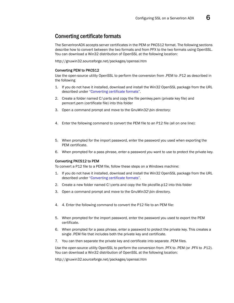 Converting certificate formats | Brocade Communications Systems ServerIron ADX 12.4.00a User Manual | Page 161 / 226