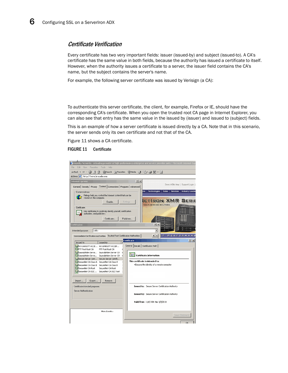Certificate verification | Brocade Communications Systems ServerIron ADX 12.4.00a User Manual | Page 166 / 226