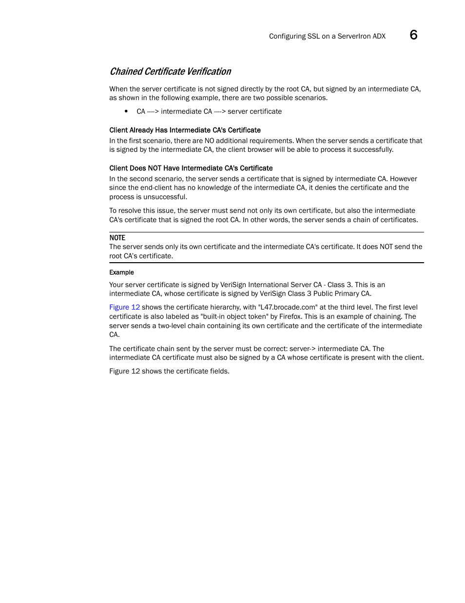 Chained certificate verification | Brocade Communications Systems ServerIron ADX 12.4.00a User Manual | Page 167 / 226