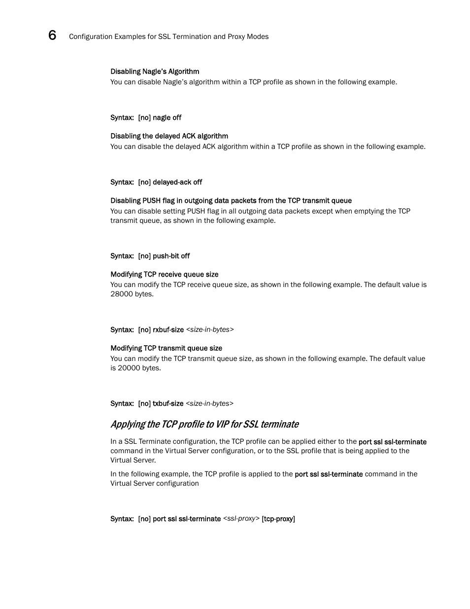 Applying the tcp profile to vip for ssl terminate | Brocade Communications Systems ServerIron ADX 12.4.00a User Manual | Page 196 / 226