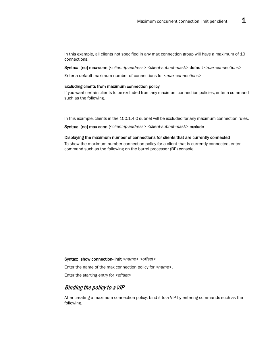 Binding the policy to a vip | Brocade Communications Systems ServerIron ADX 12.4.00a User Manual | Page 47 / 226