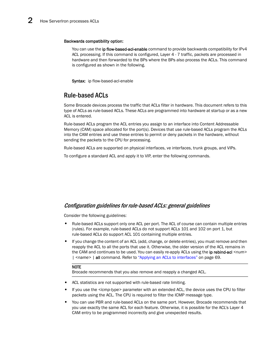 Rule-based acls | Brocade Communications Systems ServerIron ADX 12.4.00a User Manual | Page 64 / 226