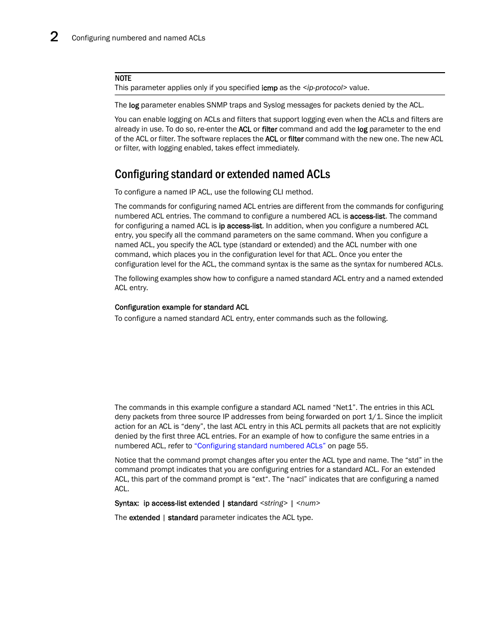 Configuring standard or extended named acls | Brocade Communications Systems ServerIron ADX 12.4.00a User Manual | Page 76 / 226