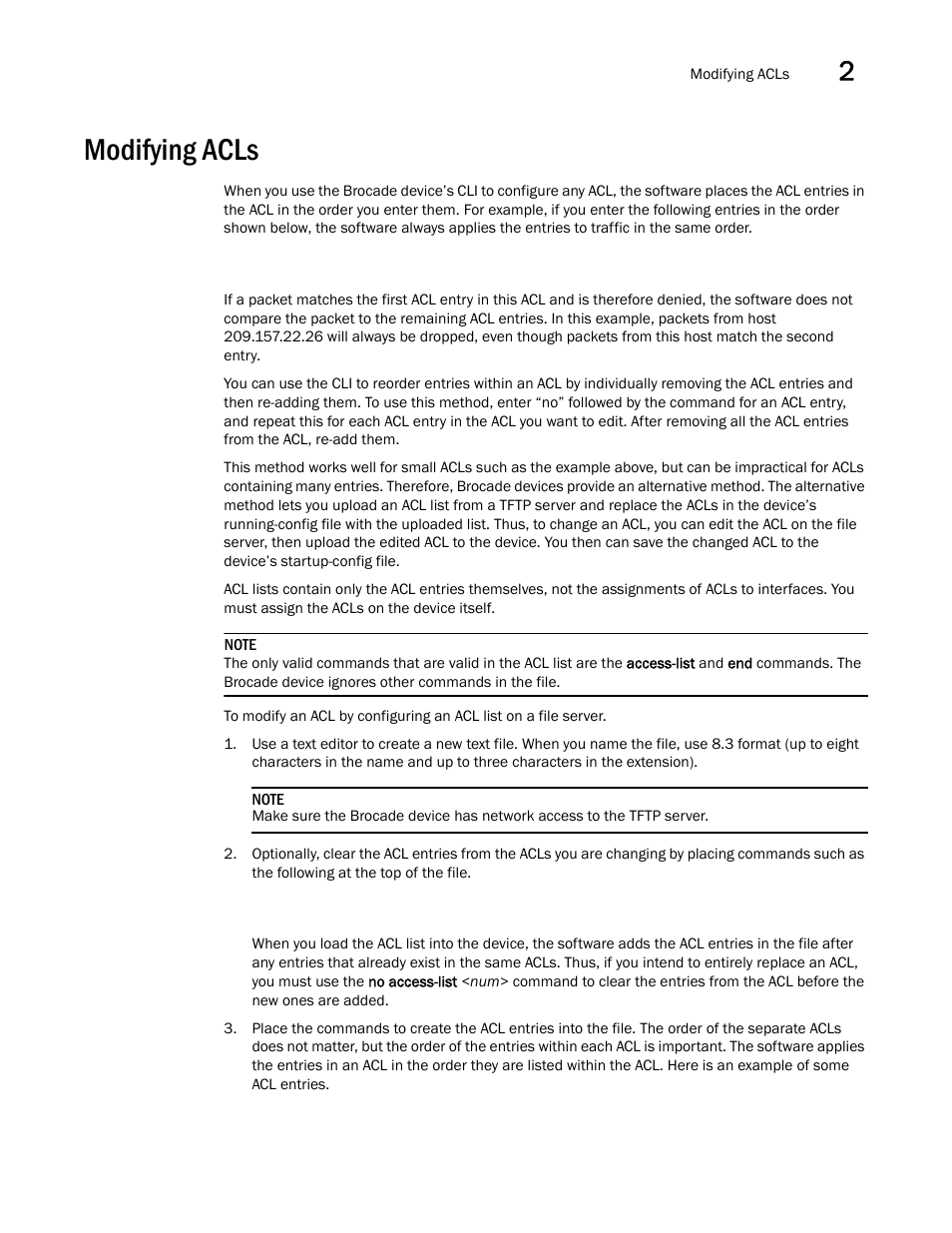 Modifying acls | Brocade Communications Systems ServerIron ADX 12.4.00a User Manual | Page 81 / 226