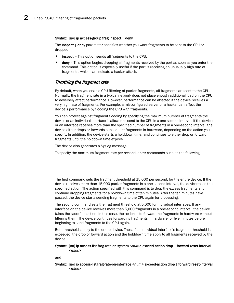 Throttling the fragment rate | Brocade Communications Systems ServerIron ADX 12.4.00a User Manual | Page 88 / 226