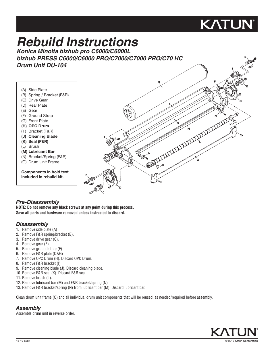 Katun Konica Minolta bizhub PRESS C6000-series User Manual | 6 pages