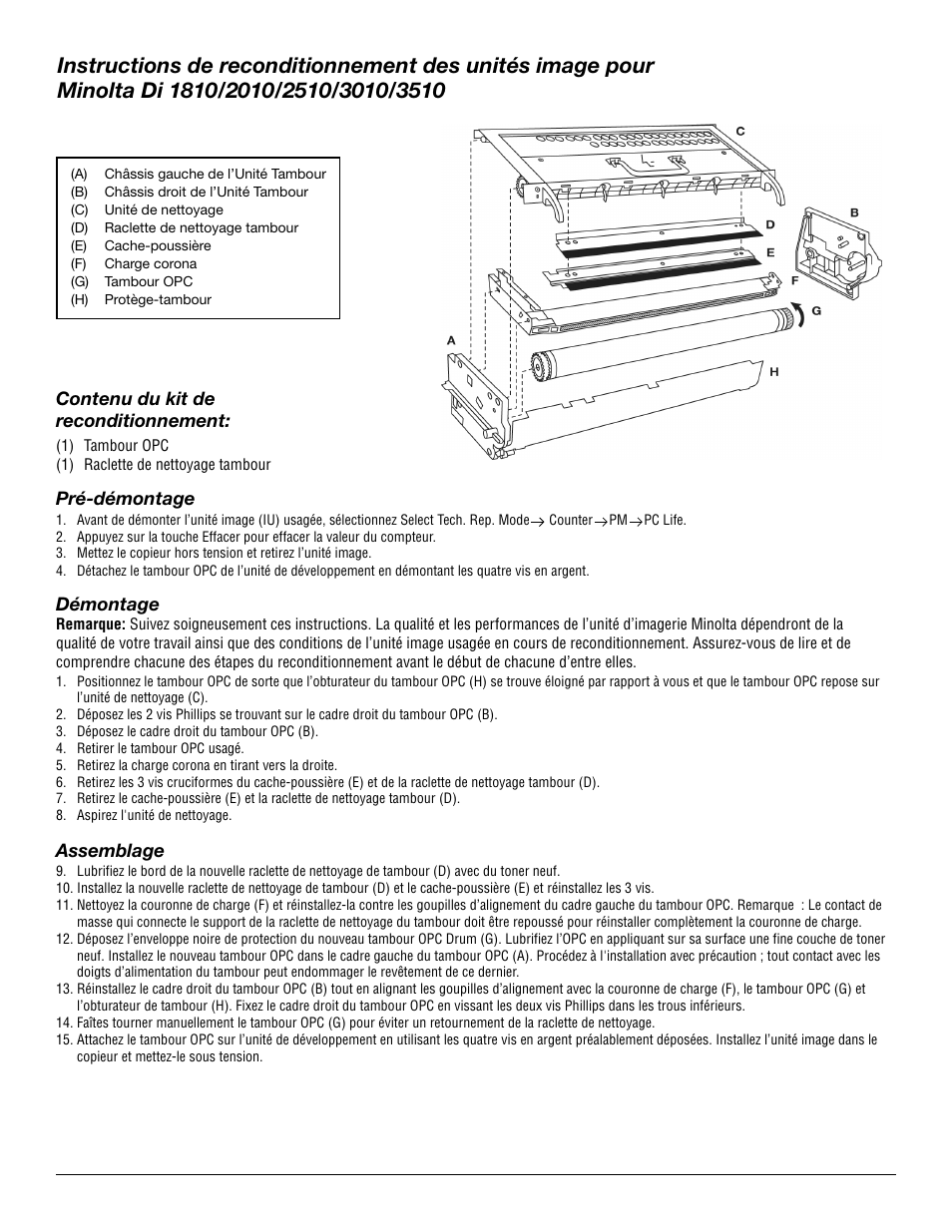 Katun Minolta Di 3510 Imaging Unit User Manual | Page 4 / 8