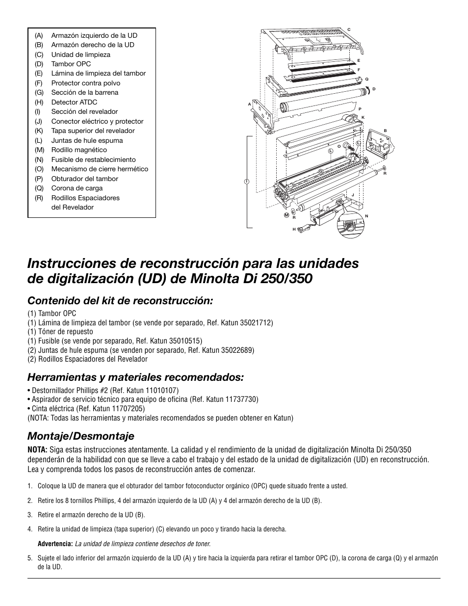 Katun Minolta Di 351F Imaging Unit User Manual | Page 3 / 12