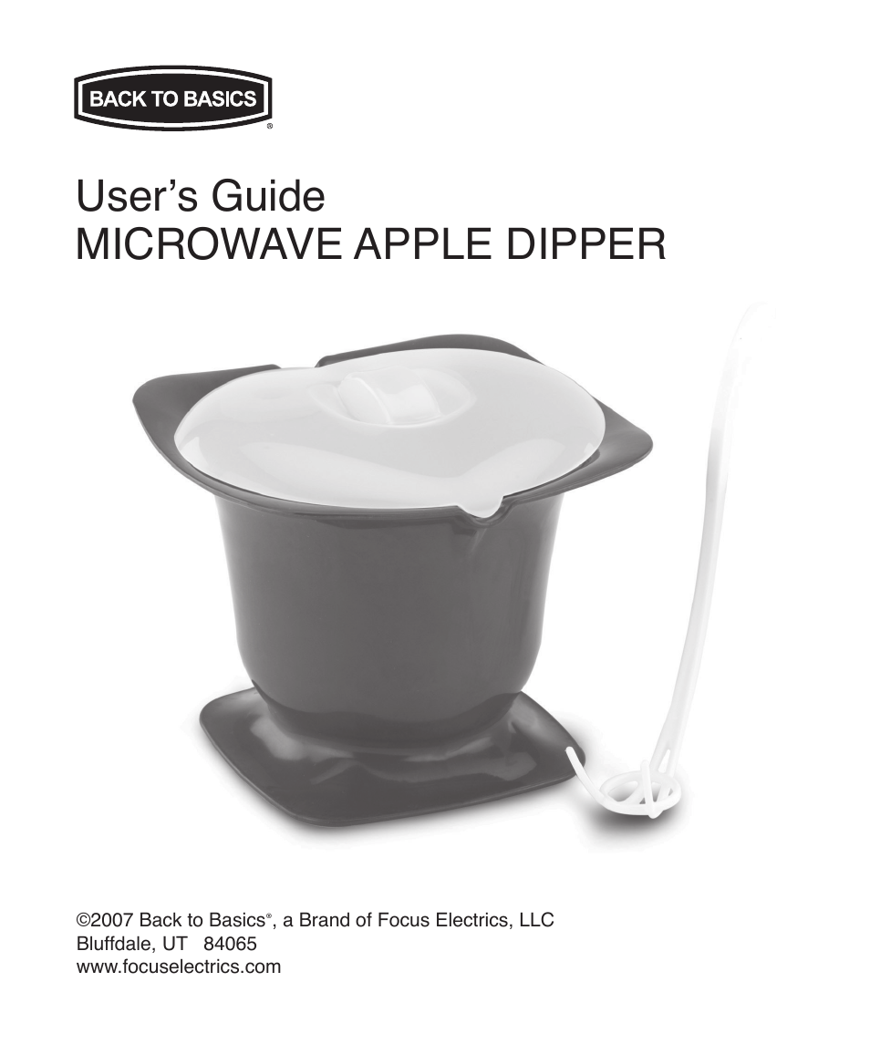 BACK TO BASICS Microwave apple Dipper User Manual | 8 pages