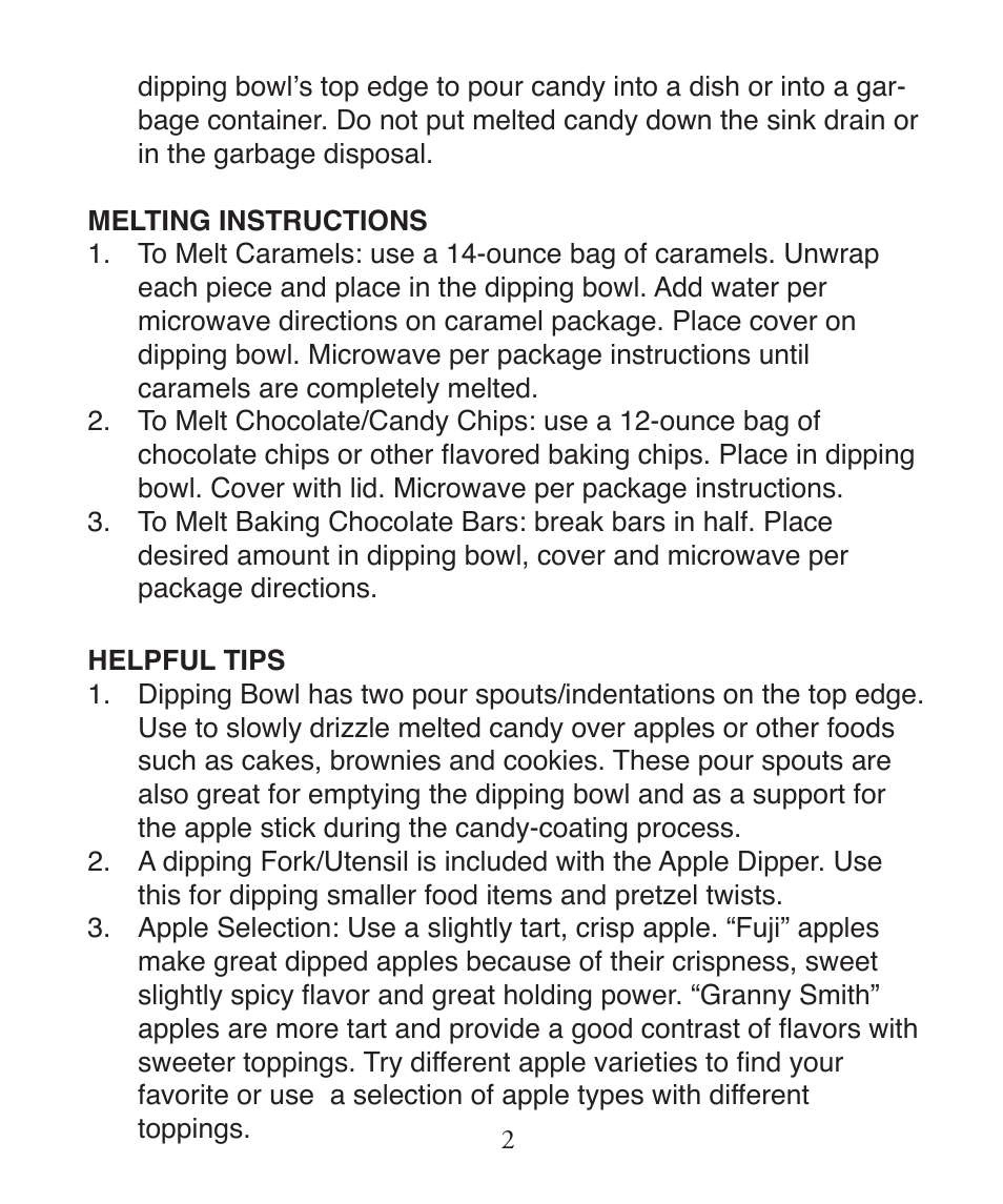 BACK TO BASICS Microwave apple Dipper User Manual | Page 3 / 8