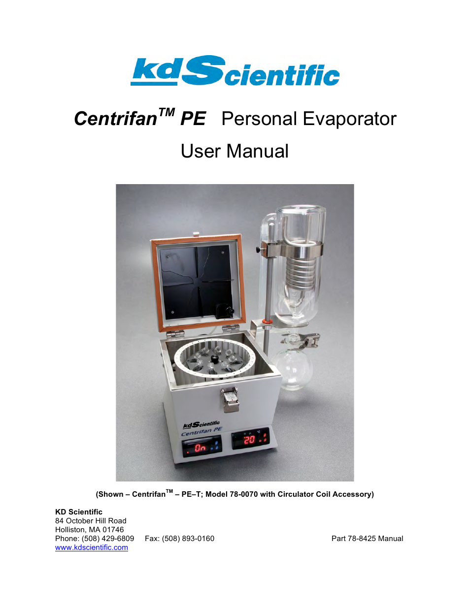 KD Scientific Centrifan PE User Manual | 40 pages