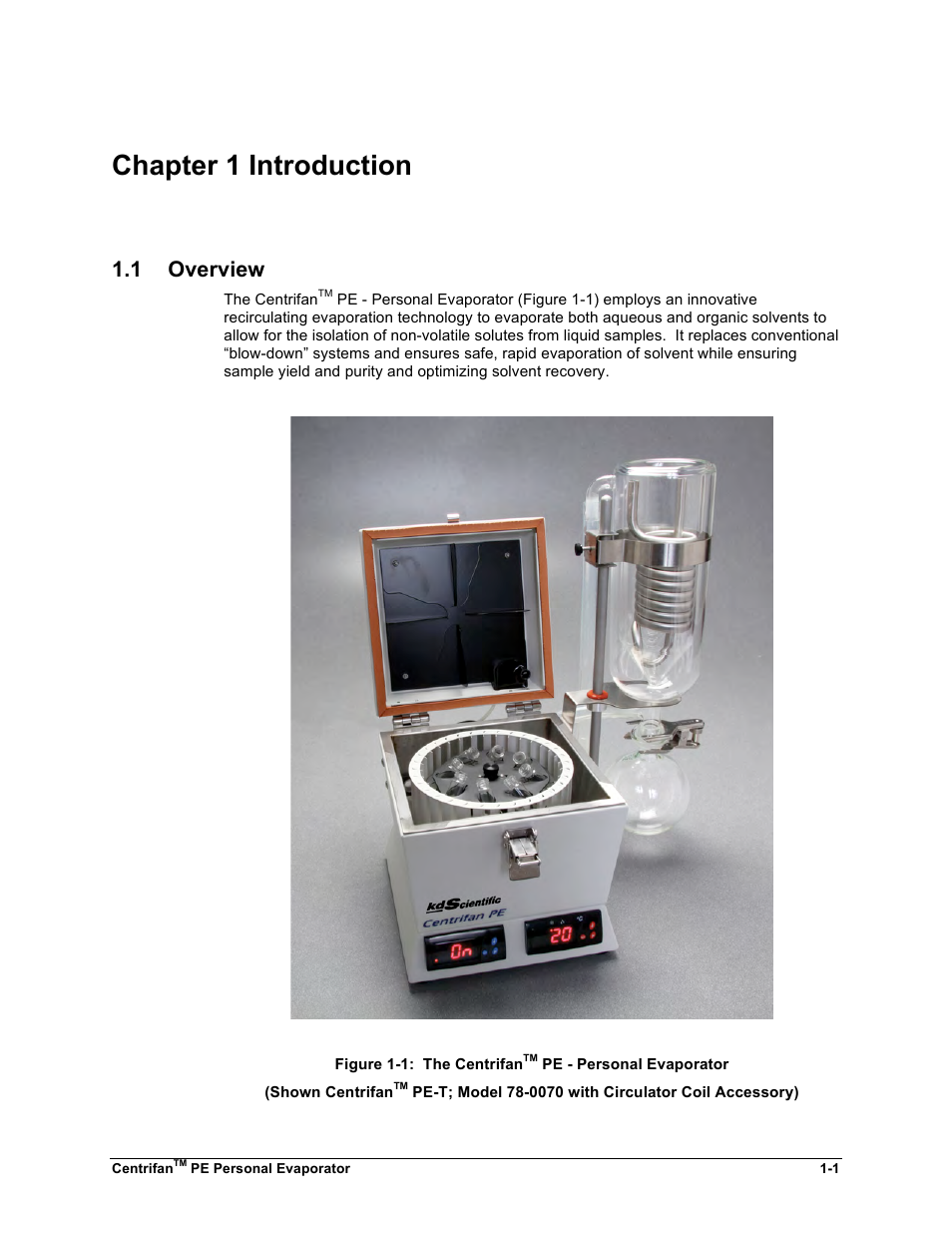 Chapter 1 introduction, 1 overview | KD Scientific Centrifan PE User Manual | Page 11 / 40