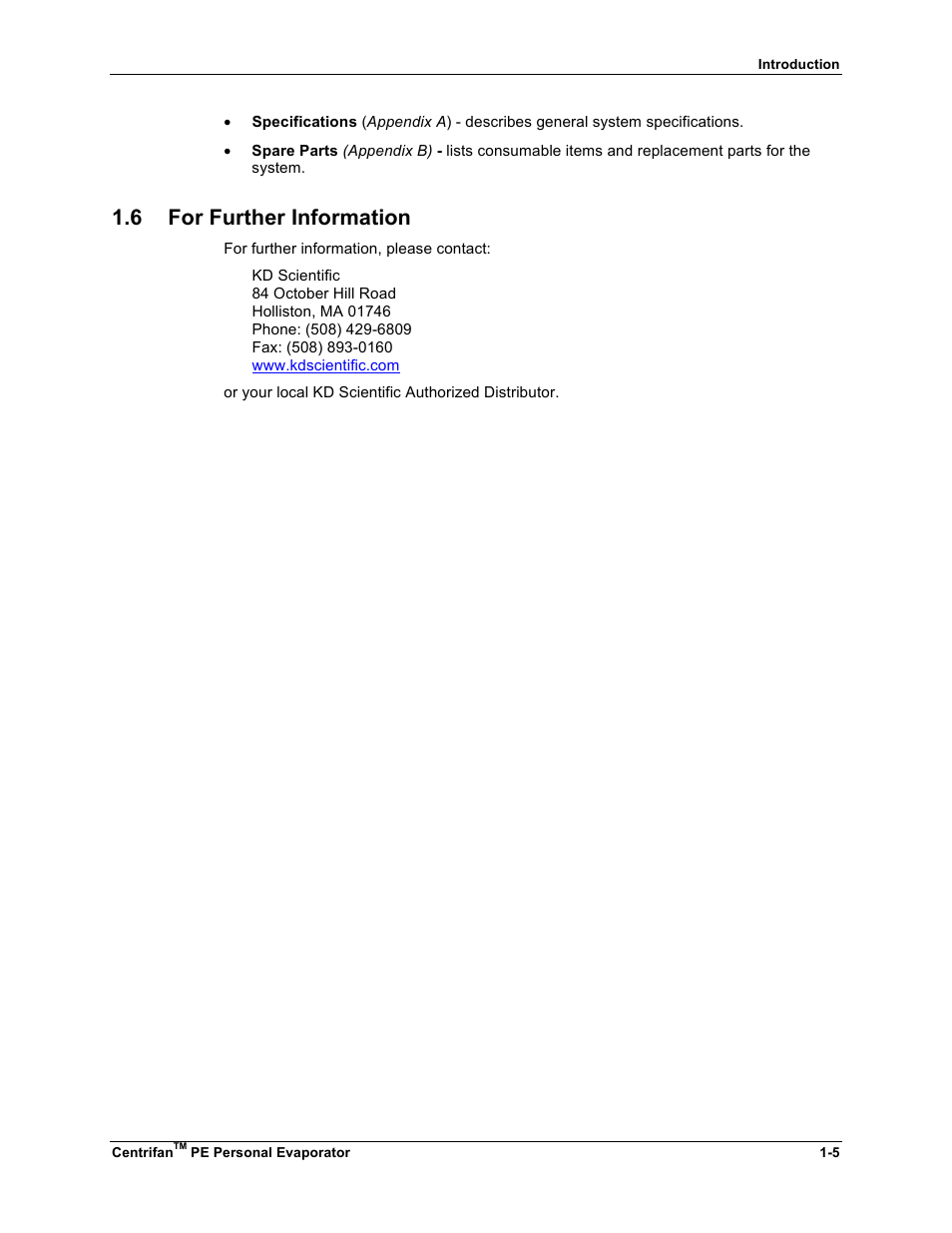 6 for further information | KD Scientific Centrifan PE User Manual | Page 15 / 40