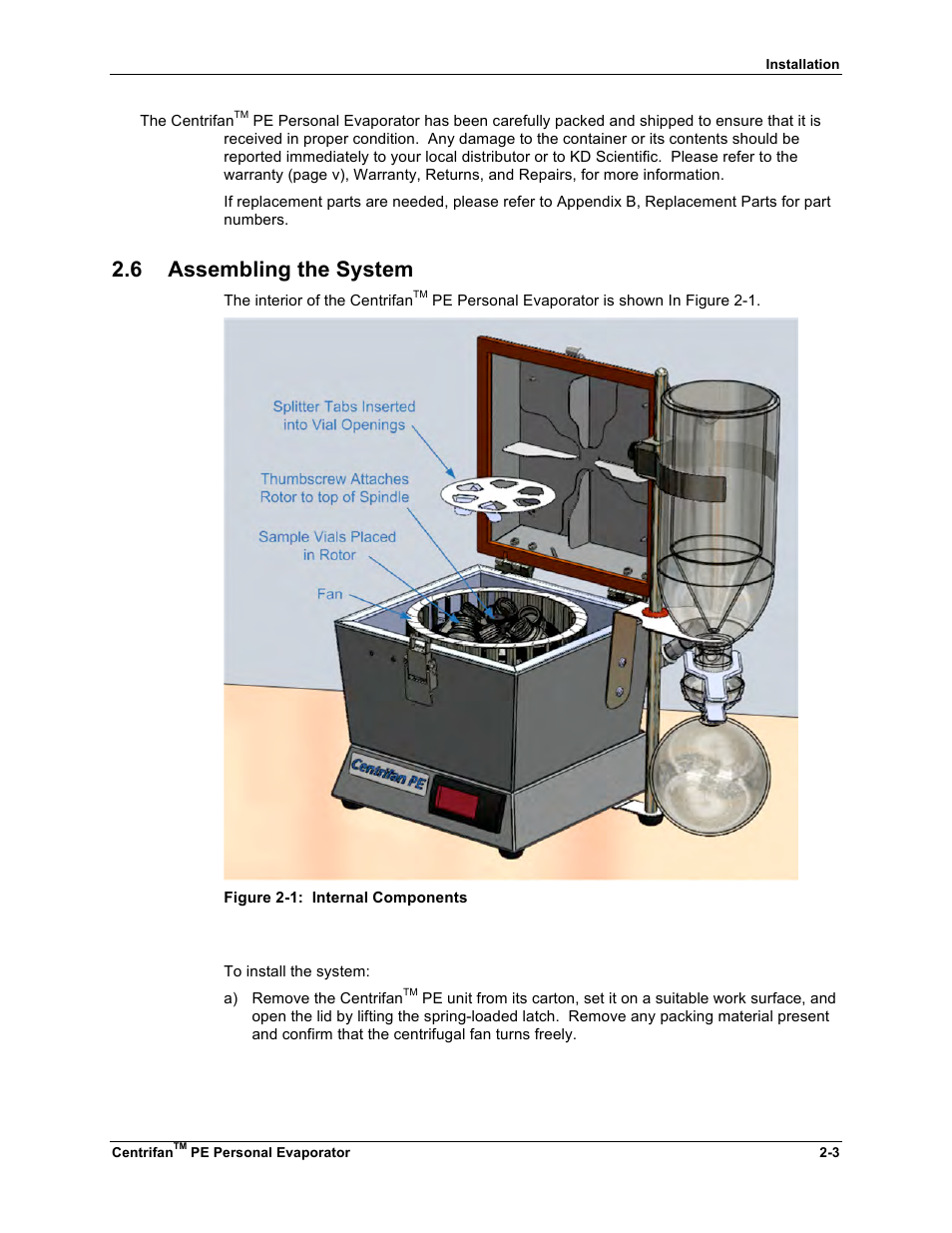 6 assembling the system | KD Scientific Centrifan PE User Manual | Page 19 / 40
