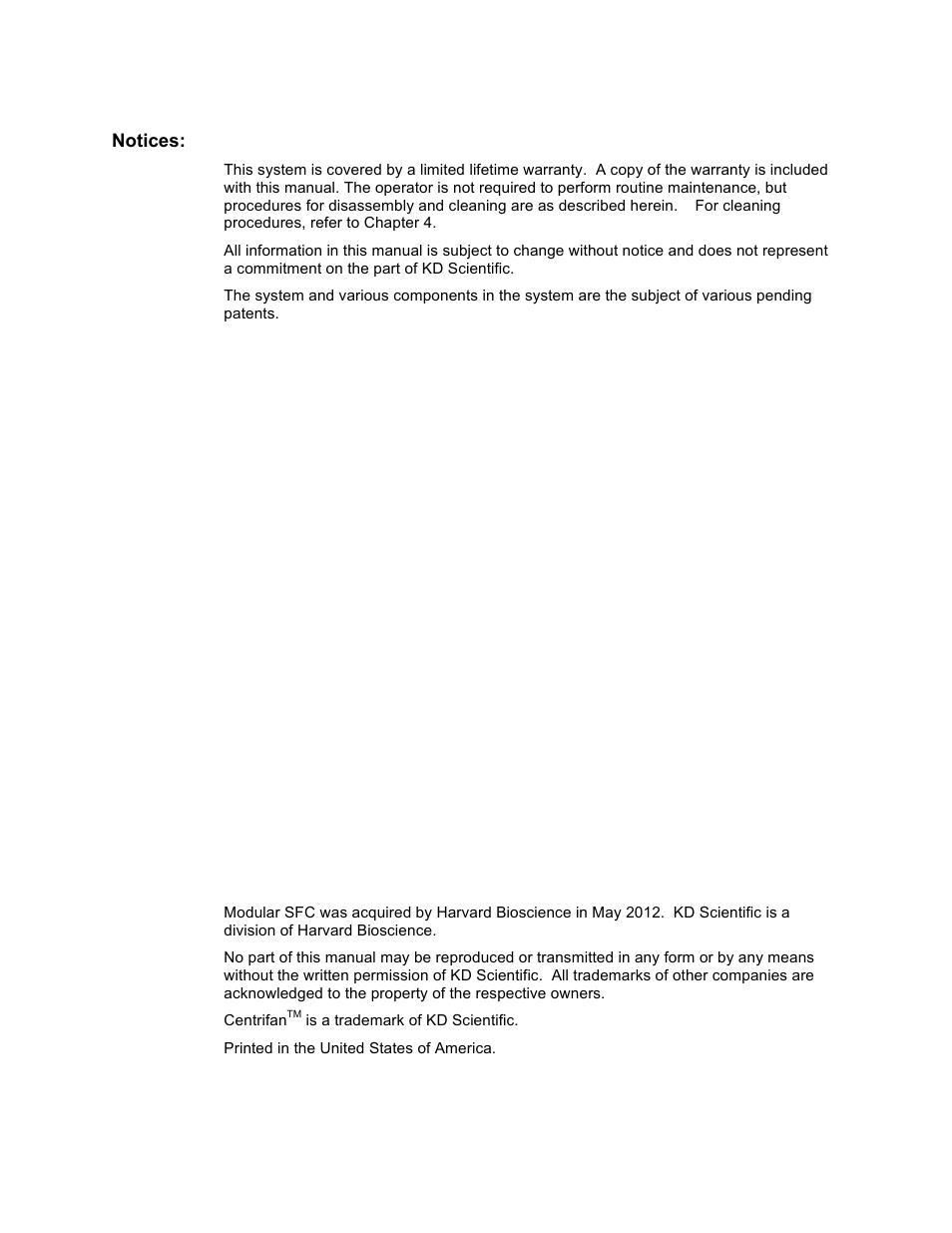 KD Scientific Centrifan PE User Manual | Page 2 / 40